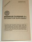 Beeman C1 Carbine Sport Air Rifle, Gun, Instruction Manual, Schematics, C 1
