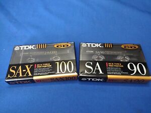 TDK SA-X 100 & SA 90 IEC II Type II High Bias Cassette Tape New Factory SEALED