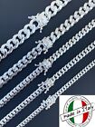 Real Miami Cuban Link Chain Or Bracelet Solid 925 Sterling Silver Box Lock ITALY