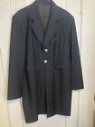 Wah Maker Frontier Black Poly Wool Blend Duster Overcoat Made in USA Men’s 44