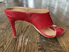 Calvin Klein SHAYNA Shoes Heels Red Faux Leather Patent Strappy Women's US 11 M