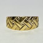 Frederick Goldman 14K Two Tone Gold Weave Pattern Size 7.25 Band Ring 3.6g