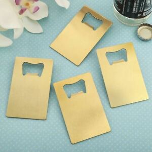 Plain Credit Card Gold Stainless Steel Bottle Openers Pack of 40 Party Favors
