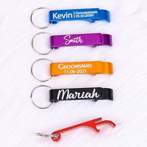 Personalized Engraved Bottle Opener Keychain Wedding Favors Party Favor Business