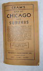 Cram Map - Chicago Suburbs Rare Folding Pocket Map Vintage 43.5