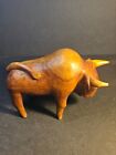 Wood carved Bull at least 40 yrs old/10 x7/ nice wood carving/