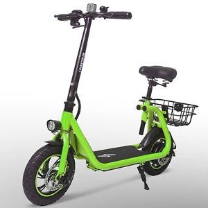Electric Scooter for Adults Foldable Scooter with Seat & Carry Basket E Mopeds