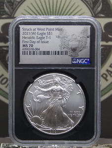 2021 (W) American SILVER Eagle *Type 1* $1 NGC MS70 #084ARC *West Point* FDOI