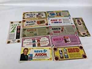 Vintage coupon lot of  12 1970s Cereal, cleaners, food, juice