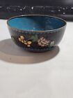 Antique Chinese Cloisonne Floral Cobalt Blue Bowl Jewelry Trinket Dish 4