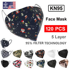 120 Pc KN95 Face Mask Disposable 5 Layer 95% Filter Protective Multi-Color Cover