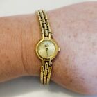 Bulova Women's Diamond Quartz Watch Gold Tone Weave 510 92F13 Movt West Germany