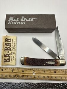 Vintage KABAR 1030 USA Trapper Knife  Delrin Handles With Box Excellent