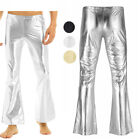 Adult Men's Shiny Metallic Disco Pants Bell Bottom Cousume Trousers Long Pants