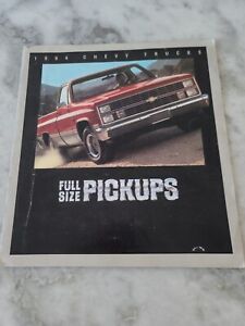 Vintage 1984 Chevrolet Chevy Trucks Full Size Pickups Sales Brochure L8