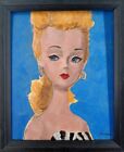 Original Barbie Painting 1950s Blonde Thayer Art OOAK MCM Canvas NOT A PRINT