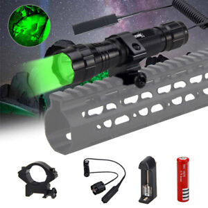 Hunting Green laser Gun Rifle TorchLED Flashlight Weapon Pistol Light Rail Mount