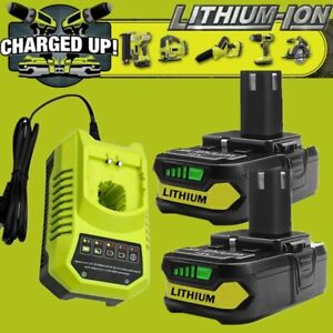 For RYOBI P108 18V High Capacity Battery / Charger 18 Volt Lithium-Ion Plus