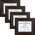 8.5 X 11 Diploma Frame Set of 4 Classic Mahogany with Black and Gold Double Mat