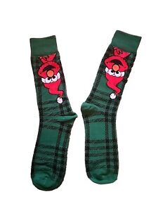 New Mens Size 6-12 Crazy Socks Elmo Green Crew One Pair Christmas Holiday