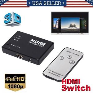 HDMI Splitter 3 In 1 Out Auto Switch Box Splitter 1080P HD Adapter For PS3 HDTV