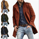Men's Woolen Trench Coat French Business Overcoat Winter Warm Long Top Jacket