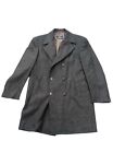 Hickey Freeman Men’s 40R Classic Gray Overcoat Vintage Made In USA