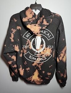 My Chemical Romance Hoodie Sweatshirt 2013 Black Parade Tie Dye Bleach Mens XL