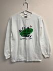 Vintage 90s Men's Golf T-Shirt SMALL White Long Sleeve Funny Graphic Tee Y2K