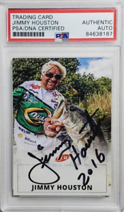 2016 FLW Jimmy Houston Signed Bass Fishing Promotional Card Autograph Auto PSA