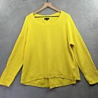 Lord and Taylor Sweater Womens XL 100% Cotton Knit Pullover Crewneck Yellow