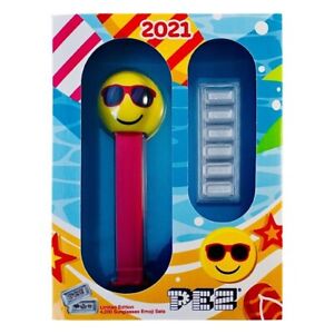 NEW Silver PEZ Pamp Suisse 2021 Chillin' Emoji Sunglasses Sun Dispenser Bar ~1oz