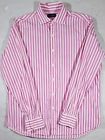 Ralph Lauren Purple Label Button Up Shirt Men Sz L Pink White Stripe Long Sleeve