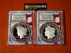 2023 S PROOF SILVER PEACE & MORGAN DOLLAR PCGS PR70 FLAG FIRST DAY OF ISSUE ANA