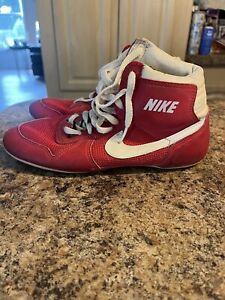 New ListingVintage 1980’S Nike Wrestling Shoes Sz 6 1/2 Red w/White Swoosh Greco Roman