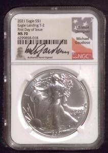 2021 American Silver Eagle | NGC MS70 | .999 Silver $1 | Gaudioso | FDI, Type 2