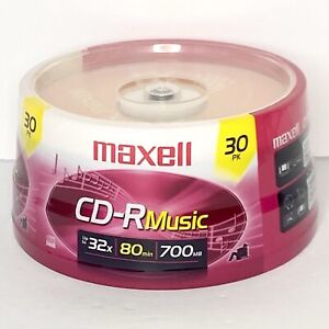 Maxell CD-R Music 30pk Spindle 80min 700MB New/Sealed