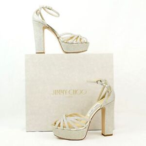 Jimmy Choo Isra 120mm Heeled Sandals In Platinum Ice - Women's Size EU 37