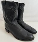 Justin Smooth Ostrich Roper Boots Mens Size 13EE Black Style 3172 Western USA