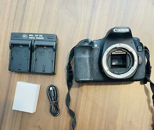 Canon EOS 60D 18MP Digital SLR Camera -- Black (Body Only) New Charger & 2 Batt.