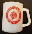 Vintage Federal Willys Overland Jeepster Club Milk Glass Mug Extremely Rare