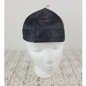 Vintage 1950s Japanese Style Traditional Black Red Folding Hat Hat Size 7