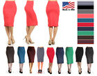 Women's Retro 1950s Style Below The Knee High Waist Midi Pencil Skirt Wiggle USA
