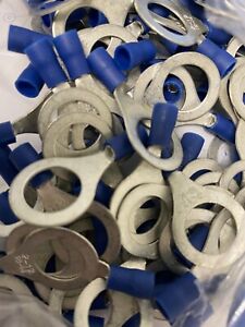 Blue 16-14 Gauge Wire Ring Terminals Vinyl Connectors Eyelet - YOU CHOOSE SIZE -