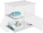 Cat Cages Indoor 2 Tier Kitten Cage Detachable Metal Wire Cat Kennel Crate DIY P
