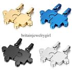 Couple Stainless Steel Matching Puzzle Pendant His and Hers Promise Necklace