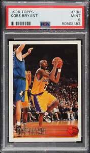 Graded 1996 Topps Kobe Bryant #138 Rookie RC Basketball Card PSA 9 Mint