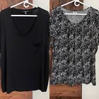 Womens Plus Size 3X Clothing Lot Cable Gauge Worthington Lot Of 2 Tops
