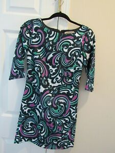Banana Republic Women's Colorful 3/4 Sleeve Polyester Lined Dress Size 00 Petite