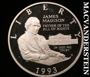 1993-S James Madison Commemorative Silver Half Dollar - Gem Proof Lustrous #V754